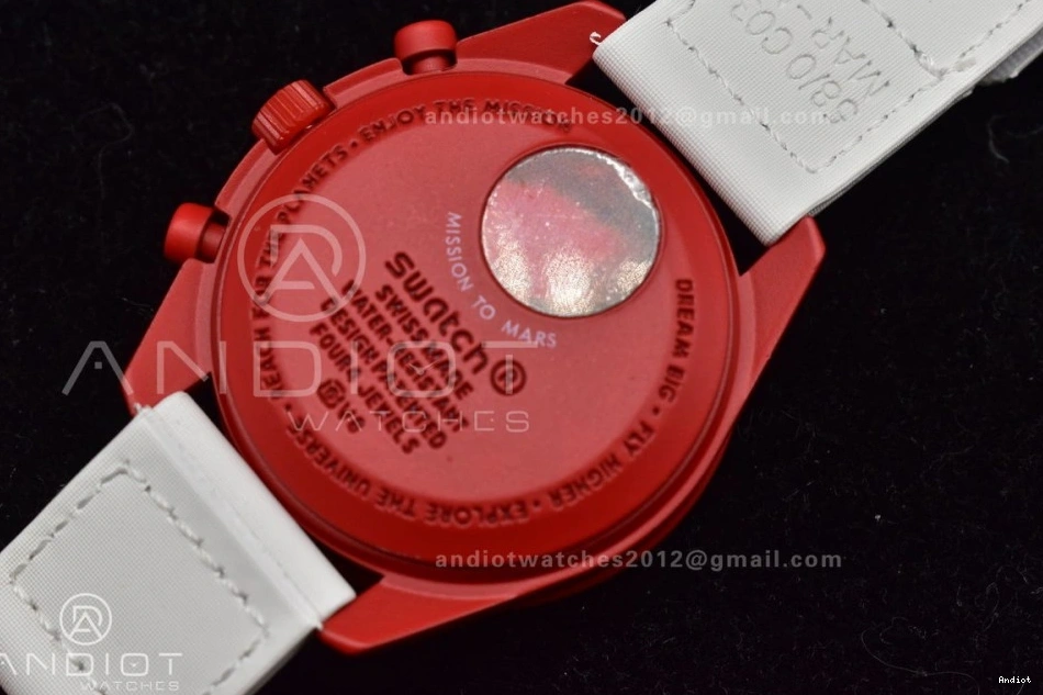 Quartz Strap x Swatch Moonwatch Mission Nylon Mars to Omega Bioceramic on 1229